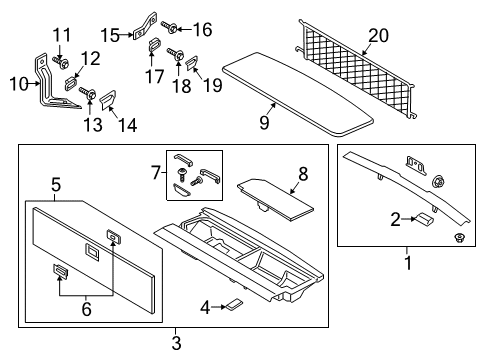 2020 Lincoln Navigator Interior Trim - Rear Body Handle Diagram for JL1Z-78454A16-AJ