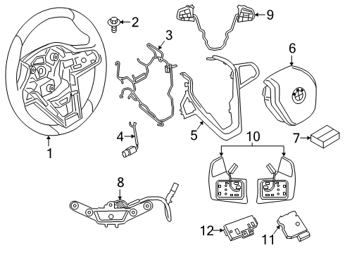 2020 BMW Z4 Steering Column & Wheel, Steering Gear & Linkage Steering Wheel Heating Push-Button Diagram for 61319383999