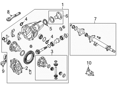 2009 Kia Borrego Front Axle & Carrier Bracket-Differential Mounting Assembly, R Diagram for 535412J500