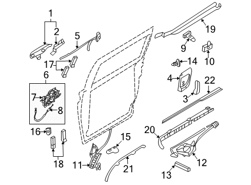 2008 Kia Sedona Sliding Door Power Window Switch Assembly Diagram for 93580-4D301-CS