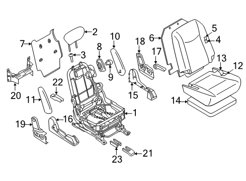 2015 Nissan Quest Second Row Seats Pad Assembly-2ND Seat Cushion, RH Diagram for 88311-1JA1D