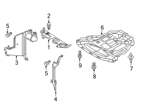 2012 Nissan Leaf Splash Shields Cover - Engine, Lower Diagram for 75892-3NA0A