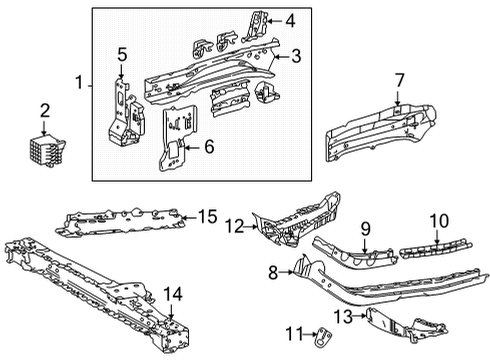 2019 Toyota Mirai Structural Components & Rails End Protector Diagram for 53935-75010