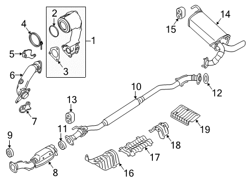 2015 Nissan Juke Exhaust Components Adapter-Converter Diagram for 20825-BV80D