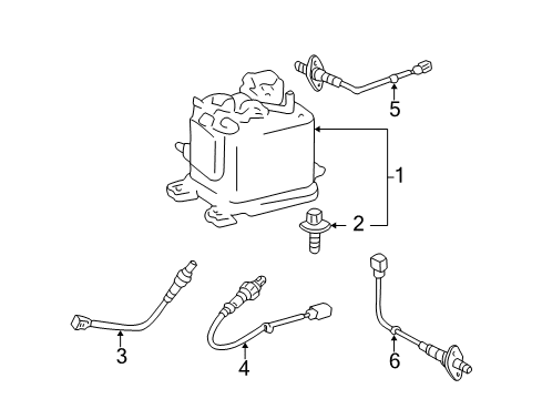 2003 Toyota Tundra Emission Components Vapor Canister Screw Diagram for 90099-04399