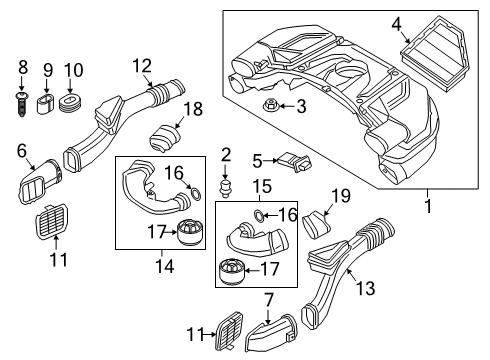 2018 BMW M550i xDrive Air Intake Intake Duct Diagram for 13718613148