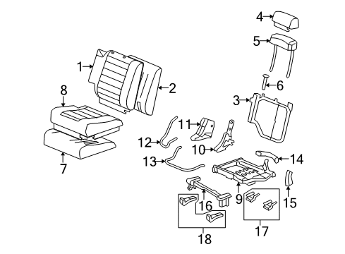 2009 Hummer H2 Third Row Seats Pad Asm, Rear Seat #2 Cushion Diagram for 19127675