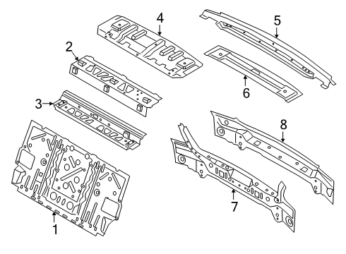 2020 BMW 740i xDrive Rear Body Cross-Member, Partition Wall Diagram for 41007413091