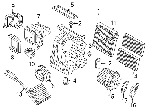2018 BMW i3 A/C Evaporator & Heater Components Electrical Expansion Valve Diagram for 64119292567