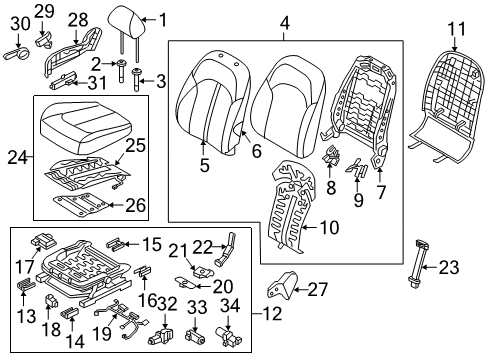 2017 Kia Optima Heated Seats 1ZLT Motor Assembly-RH Diagram for 88683C1000