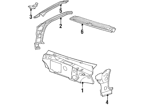 1990 Pontiac Bonneville Cowl Dash Panel Diagram for 25559017