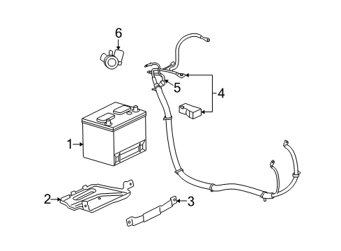 2006 Chevrolet Monte Carlo Battery Retainer Asm-Battery Hold Down Diagram for 10346694