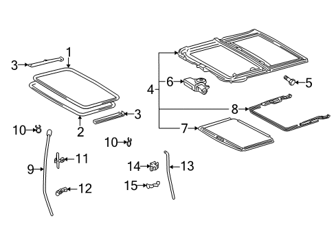 2005 Toyota Camry Sunroof Front Hose Diagram for 63249-33060