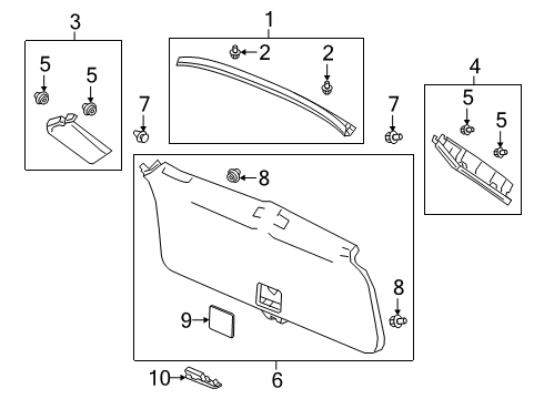 2021 Honda Passport Interior Trim - Lift Gate GARN ASSY. *NH900L* Diagram for 84443-TGS-A01ZA