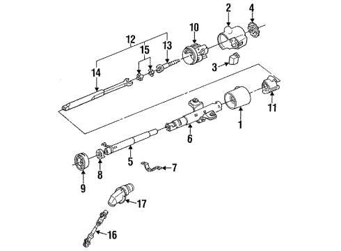 1993 Cadillac 60 Special Steering Column Housing & Components, Shaft & Internal Components, Shroud, Switches & Levers Steering Column Shaft Diagram for 26011354