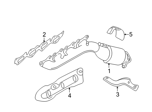 2009 Hyundai Genesis Exhaust Manifold Exhaust Manifold Catalytic Assembly, Left Diagram for 28510-3F011