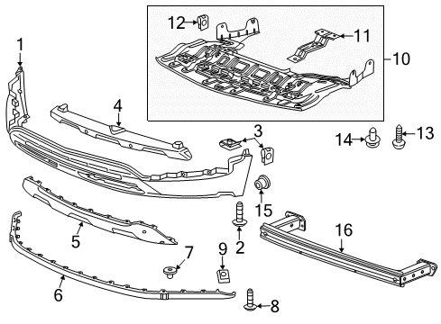 2018 Chevrolet Trax Front Bumper Lower Impact Bar Diagram for 42554932