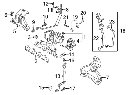 2019 Hyundai Kona Turbocharger Hose-Water T/C, Out Diagram for 282382B720