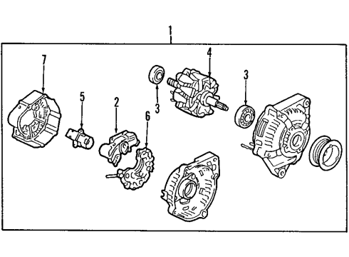 2002 Acura CL Alternator Alternator Assembly (Clh08) (Denso) Diagram for 31100-PGE-A11