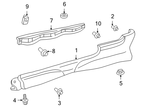 2003 Toyota Echo Exterior Trim - Pillars, Rocker & Floor Rocker Molding Diagram for 76915-52010