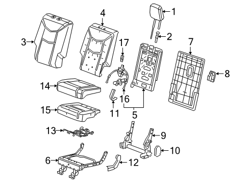 2021 Cadillac XT6 Power Seats Seat Cushion Pad Diagram for 84664264