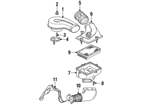 1992 Cadillac Seville Air Intake Cover Kit Diagram for 25098323