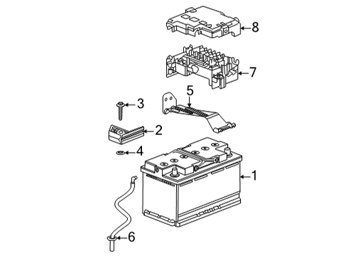 2022 Cadillac CT4 Battery Bracket Diagram for 84644224