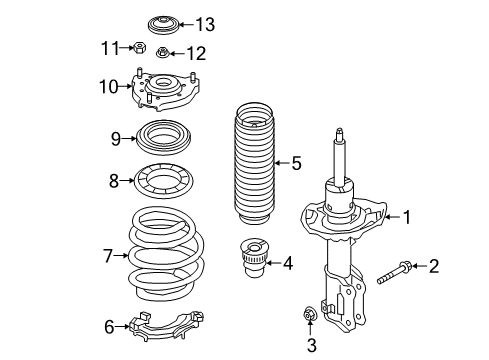 2020 Hyundai Elantra GT Struts & Components - Front Strut Assembly, Front, Left Diagram for 54651-G3NB0