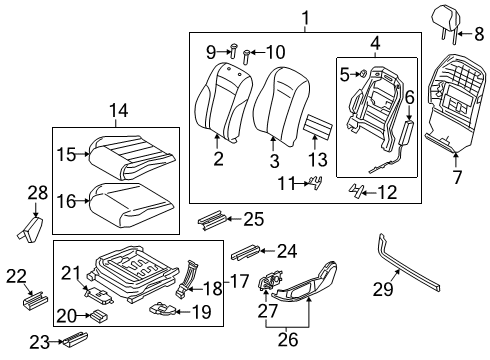 2019 Kia K900 Power Seats Switch Assembly-Power Fr Diagram for 88080J6020