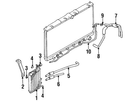 1995 Eagle Talon Trans Oil Cooler Lines RETAINER-Fuel Tank Diagram for MS660175