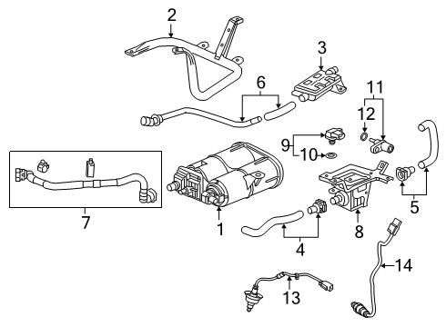 2021 Honda Insight Powertrain Control Canister Assembly Diagram for 17300-TXM-A03