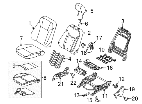 2012 Ford Fiesta Heated Seats Seat Cushion Pad Diagram for BE8Z-54632A22-B