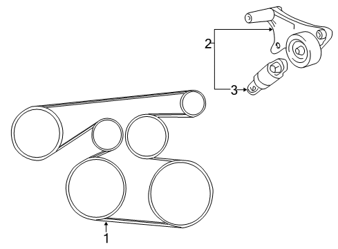 2005 Toyota Camry Belts & Pulleys Alternator Belt Diagram for 99366-K1040