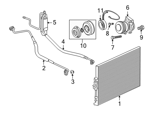 2003 Jeep Grand Cherokee A/C Condenser, Compressor & Lines Line-A/C Discharge Diagram for 55116467AC