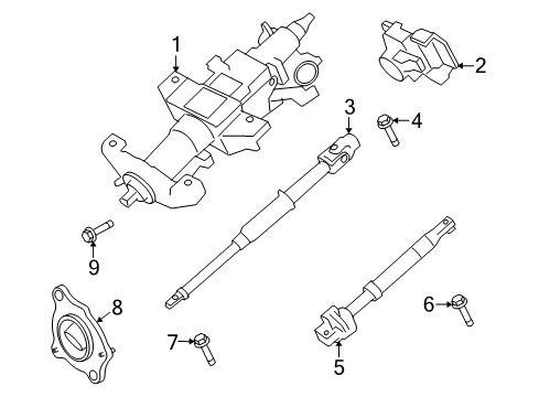 2010 Ford F-250 Super Duty Steering Column & Wheel, Steering Gear & Linkage Steering Column Diagram for 9C3Z-3C529-K