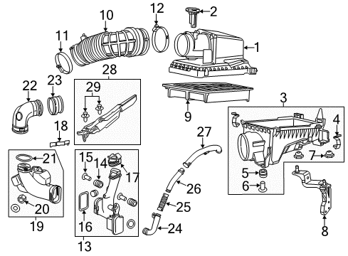 2015 Honda Civic Powertrain Control Tube E, Air Inlet Diagram for 17261-RX0-A00