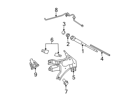 2012 Dodge Caliber Wiper & Washer Components Cover-WIPER Arm Nut Diagram for 5303788AB