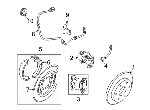 2022 Nissan Frontier Rear Brakes HOSE ASSY-BRAKE Diagram for 46210-9BU0A