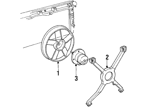 1991 Buick Regal Cooling Fan Fan Blade Diagram for 22097871