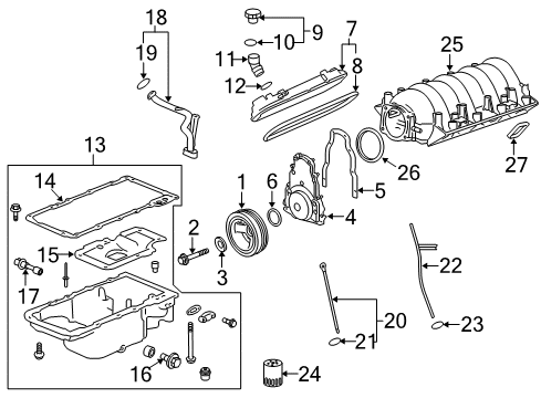 2014 Chevrolet SS Filters Tube Asm-Oil Level Indicator Diagram for 12625031