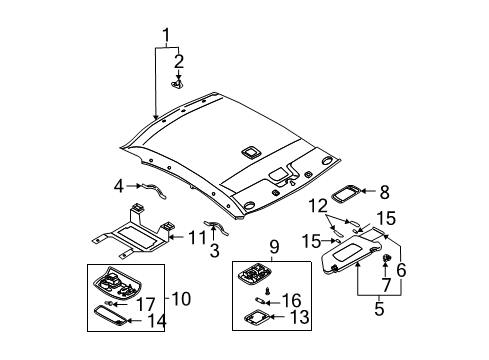 2006 Nissan Altima Sunroof Motor Assy-Sunroof Diagram for 91295-ZB010