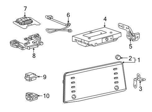 2022 Toyota Sienna Sound System Computer Mount Bracket Diagram for 86211-08070