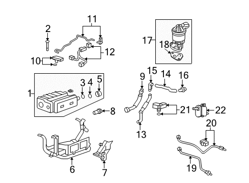 2009 Honda CR-V EGR System Canister Assembly Diagram for 17011-SWA-A01