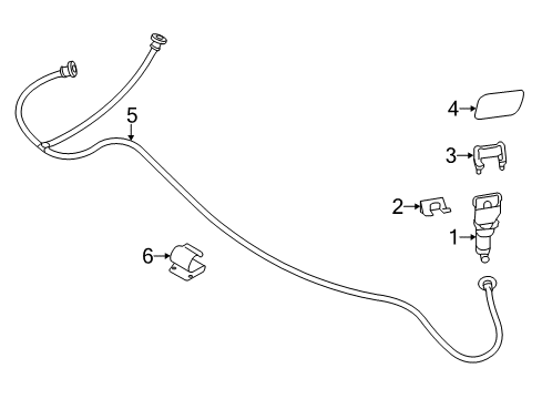 2011 Infiniti QX56 Washer Components Head Lamp Cleaner Motor Nozzle Assembly, Left Diagram for 28642-1LA0A