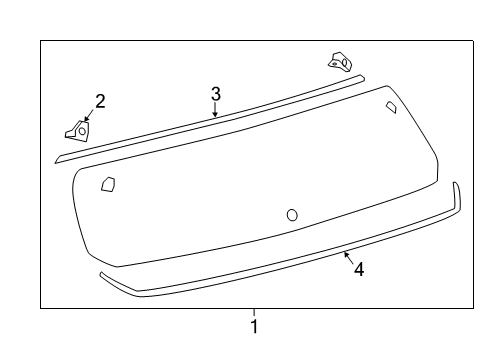 2017 Toyota Corolla iM Lift Gate - Glass & Hardware Lower Molding Diagram for 75575-12470