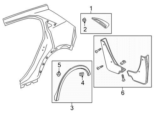 2022 Buick Envision Exterior Trim - Quarter Panel Wheel Opening Molding Diagram for 85109286