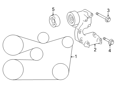 2017 Lexus GS450h Belts & Pulleys Tensioner Assy, V-Ribbed Belt Diagram for 16620-31070