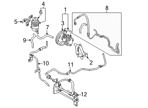 2005 Kia Sportage P/S Pump & Hoses, Steering Gear & Linkage Tube & Hose Assembly-Ret Diagram for 575601F000