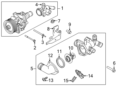 2018 Ford Transit-150 Powertrain Control Water Pump Assembly Stud Diagram for -W715379-S442