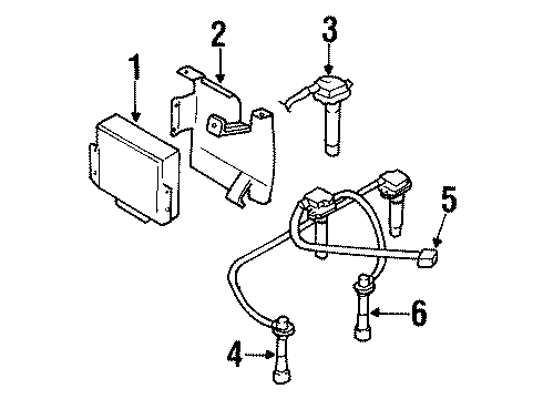 1999 Kia Sportage Powertrain Control Ignition Coil Diagram for 0K01318100